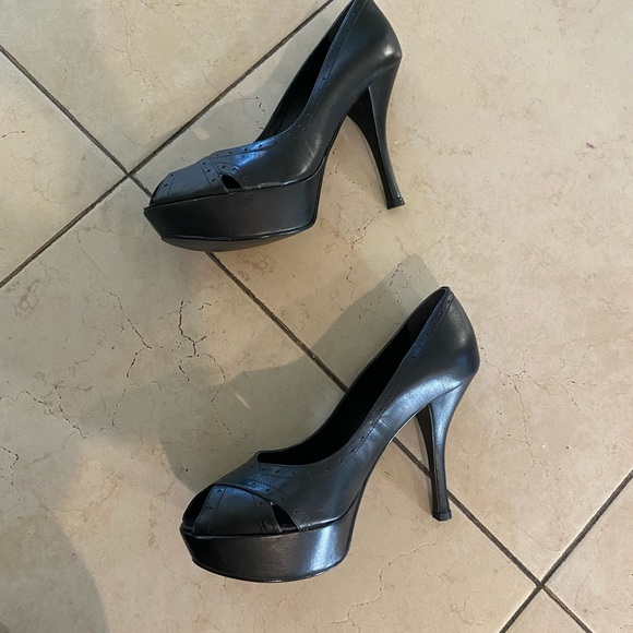 Lisa Paris Black Peep Toe Platform Pump size 8 - Picture 4 of 7
